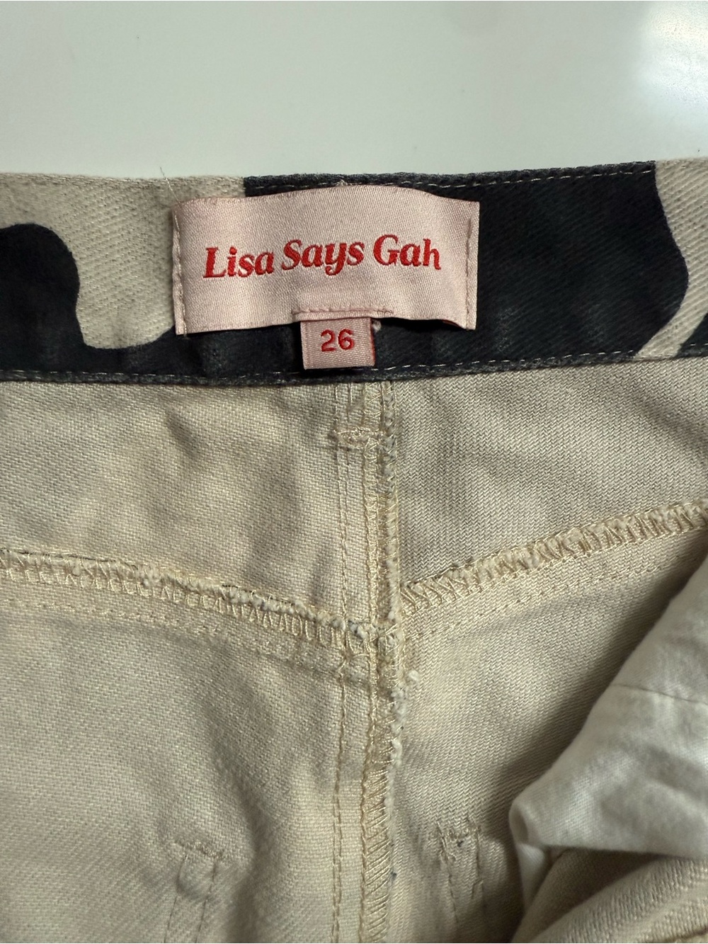Lisa Says Gah Black and Cream Cow-Print Wide Leg Jeans - Picture 6 of 9